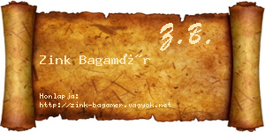 Zink Bagamér névjegykártya